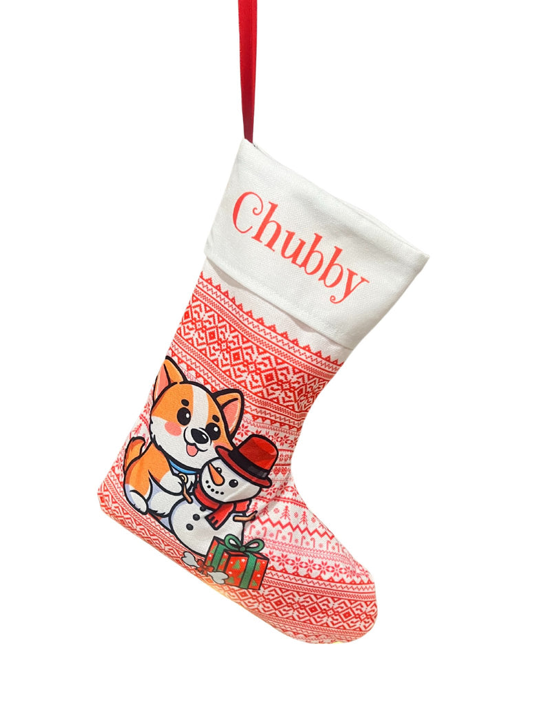 Custom Corgi - mas Stocking - PAWTY THINGS